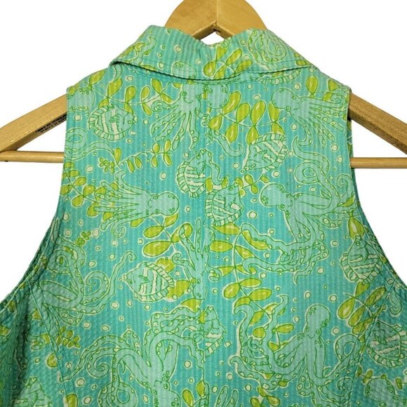 Lilly Pulitzer Vintage Women's Coastal Pattern Vibrant Textured Mini Dress Sz 6 - Picture 12 of 14